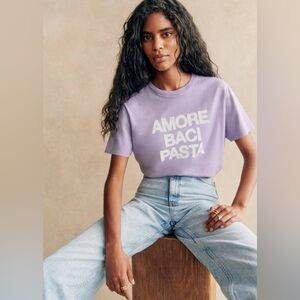 Sézane Amore Baci Pasta Tee Small NWT